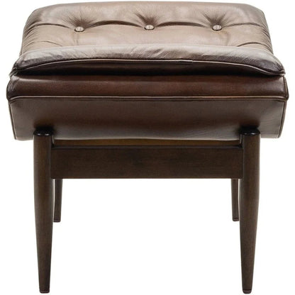 Verona Leather Mid - Century Charm Ottoman - LOOMLAN - Olivia + Quinn - Ottomans