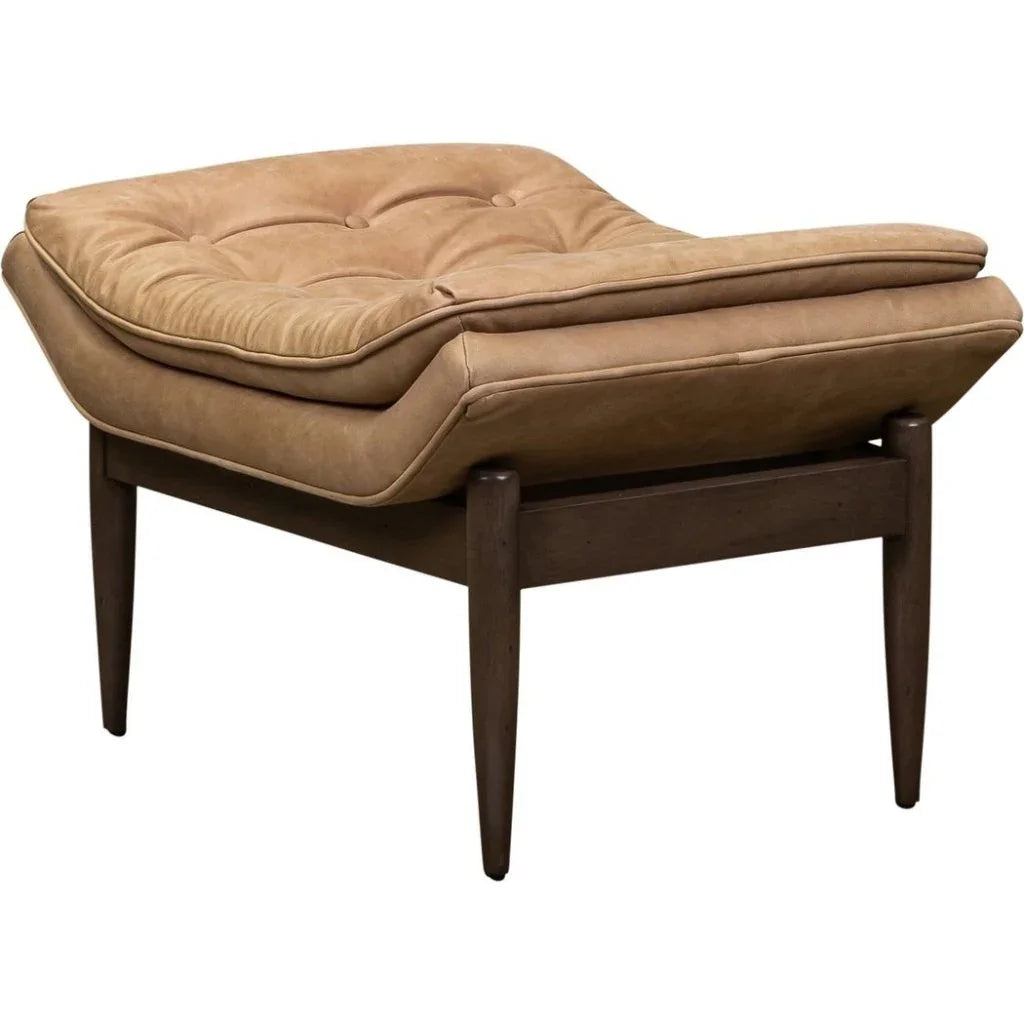 Verona Leather Mid - Century Charm Ottoman - LOOMLAN - Olivia + Quinn - Ottomans