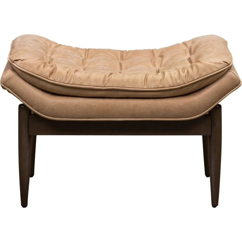 Verona Leather Mid - Century Charm Ottoman - LOOMLAN - Olivia + Quinn - Ottomans