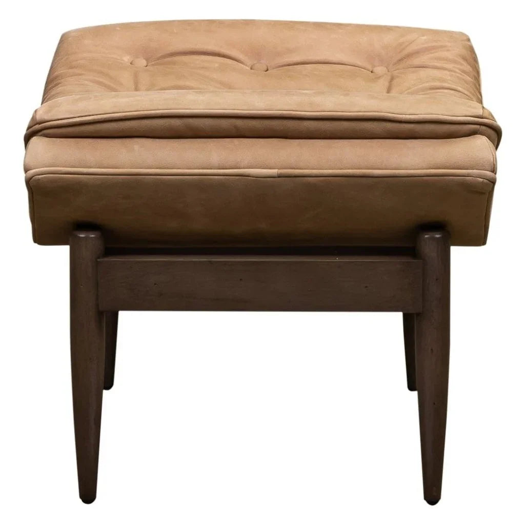 Verona Leather Mid - Century Charm Ottoman - LOOMLAN - Olivia + Quinn - Ottomans