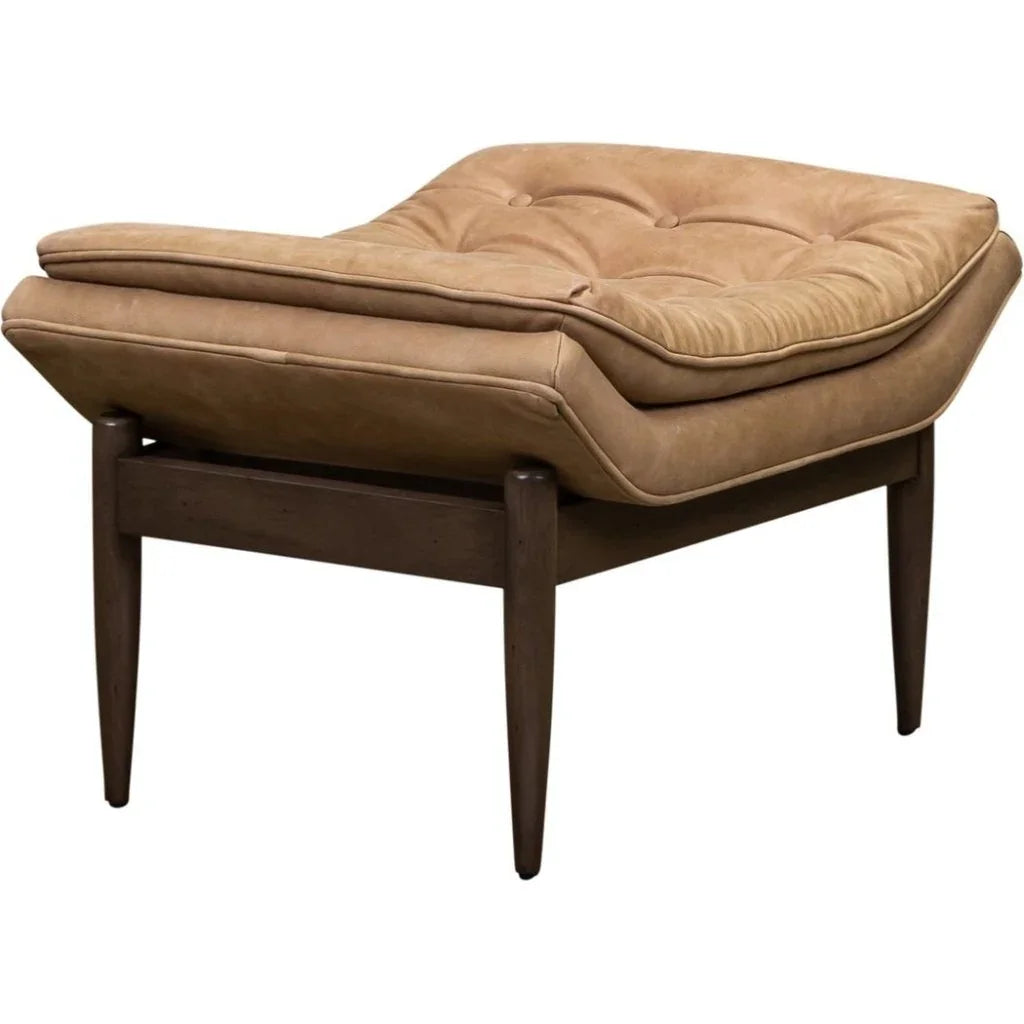 Verona Leather Mid - Century Charm Ottoman - LOOMLAN - Olivia + Quinn - Ottomans
