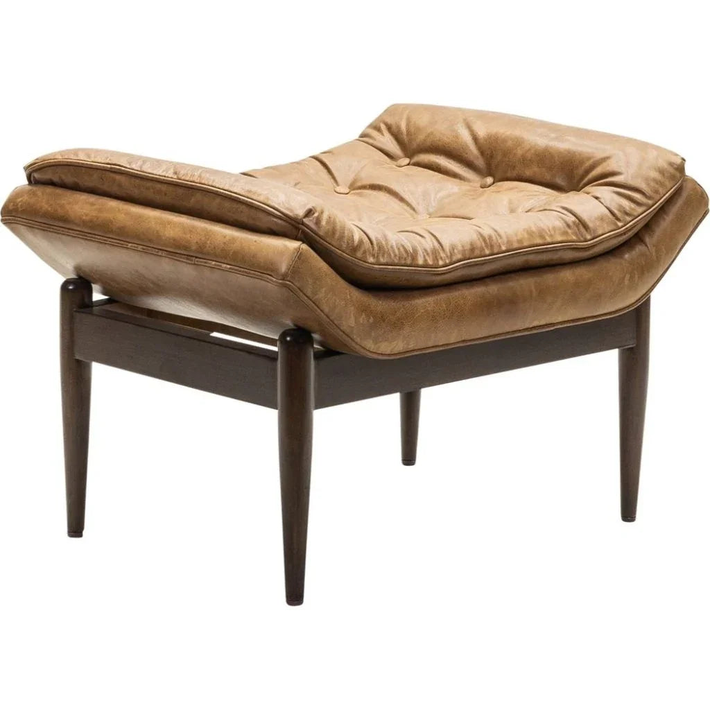 Verona Leather Mid - Century Charm Ottoman - LOOMLAN - Olivia + Quinn - Ottomans