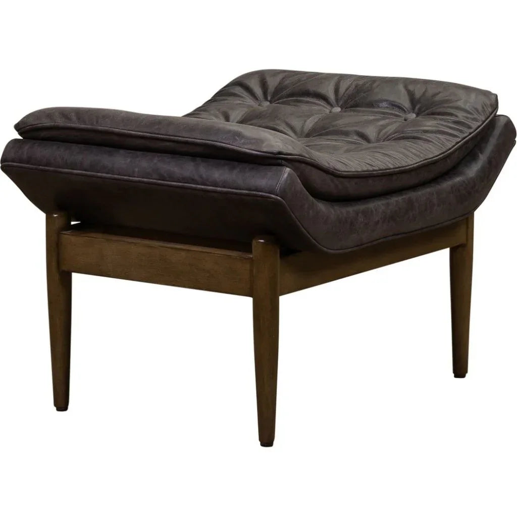 Verona Leather Mid - Century Charm Ottoman - LOOMLAN - Olivia + Quinn - Ottomans