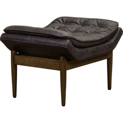 Verona Leather Mid - Century Charm Ottoman - LOOMLAN - Olivia + Quinn - Ottomans