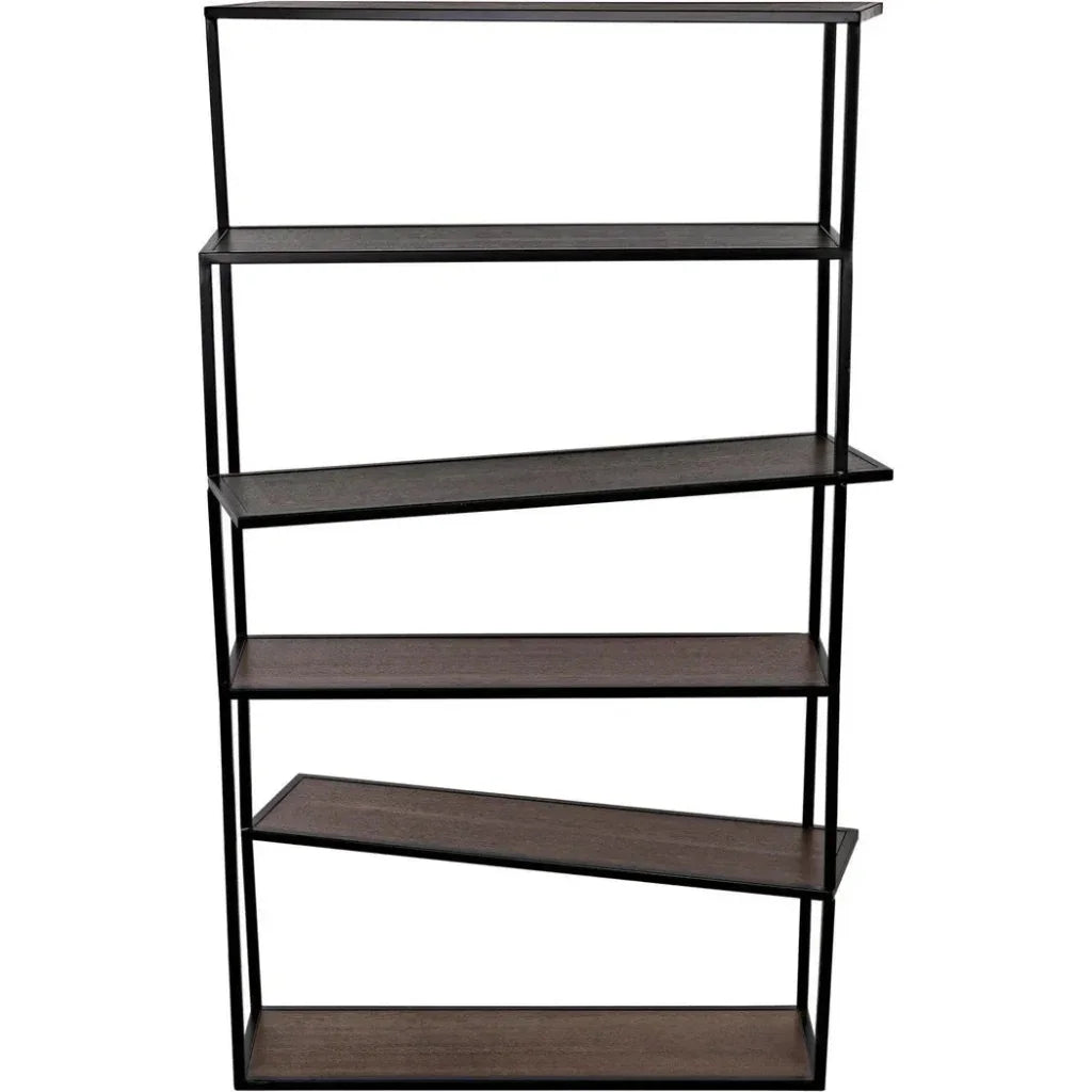 Verso Steel Framed Black Etagere-Etageres-Noir-LOOMLAN