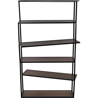 Verso Steel Framed Black Etagere-Etageres-Noir-LOOMLAN