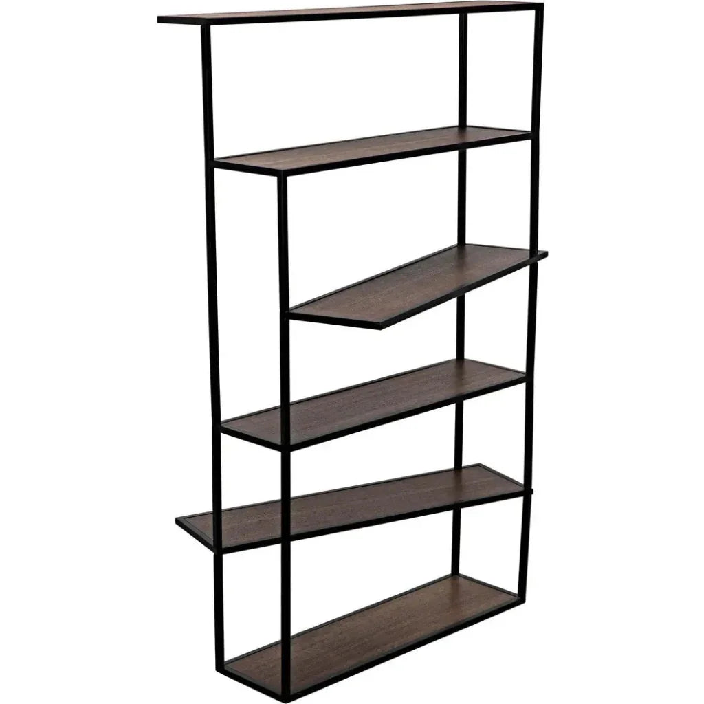 Verso Steel Framed Black Etagere-Etageres-Noir-LOOMLAN