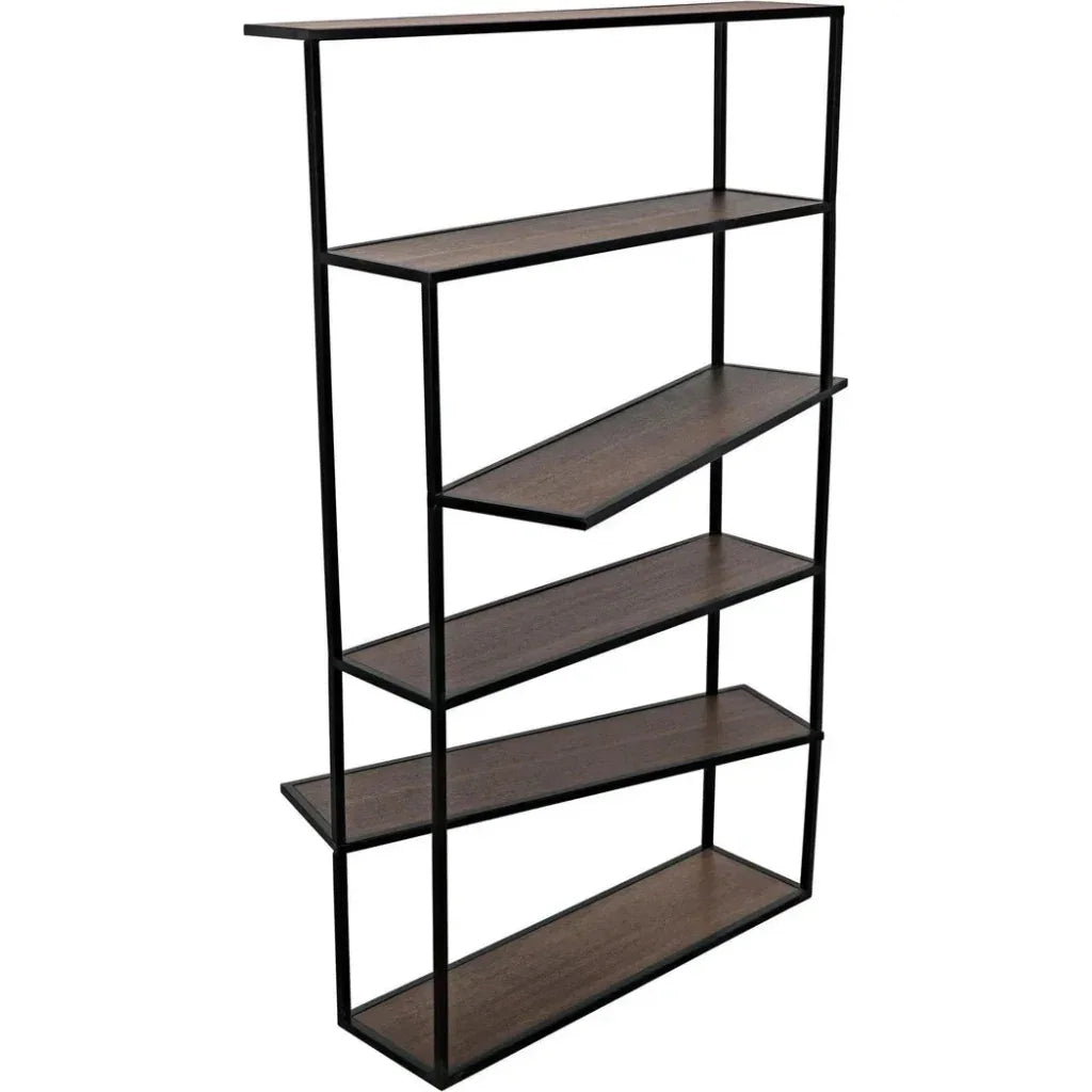 Verso Steel Framed Black Etagere-Etageres-Noir-LOOMLAN