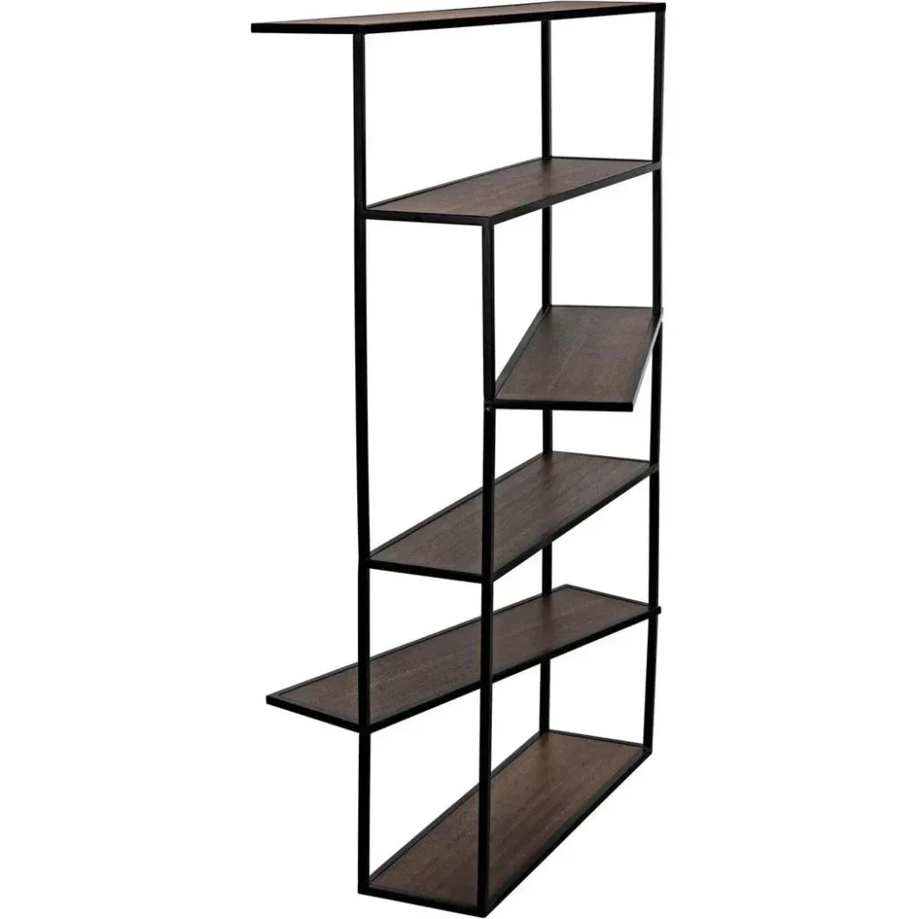 Verso Steel Framed Black Etagere-Etageres-Noir-LOOMLAN