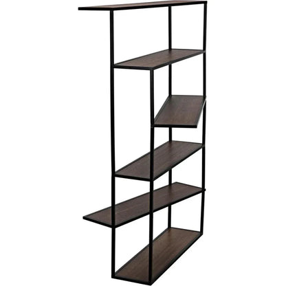 Verso Steel Framed Black Etagere-Etageres-Noir-LOOMLAN