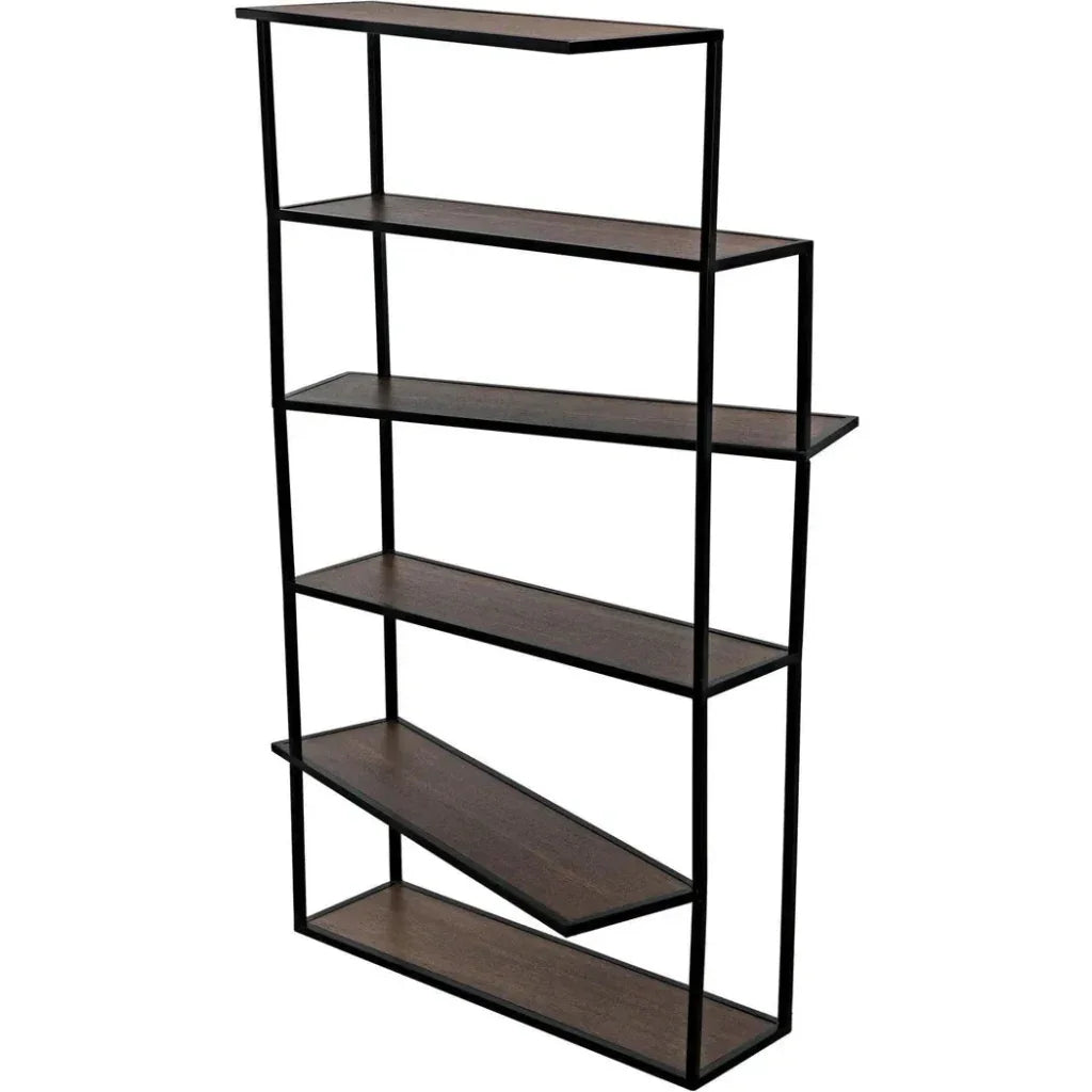 Verso Steel Framed Black Etagere-Etageres-Noir-LOOMLAN
