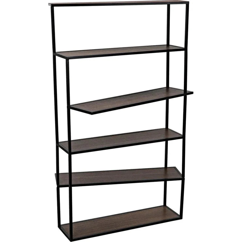 Verso Steel Framed Black Etagere-Etageres-Noir-LOOMLAN