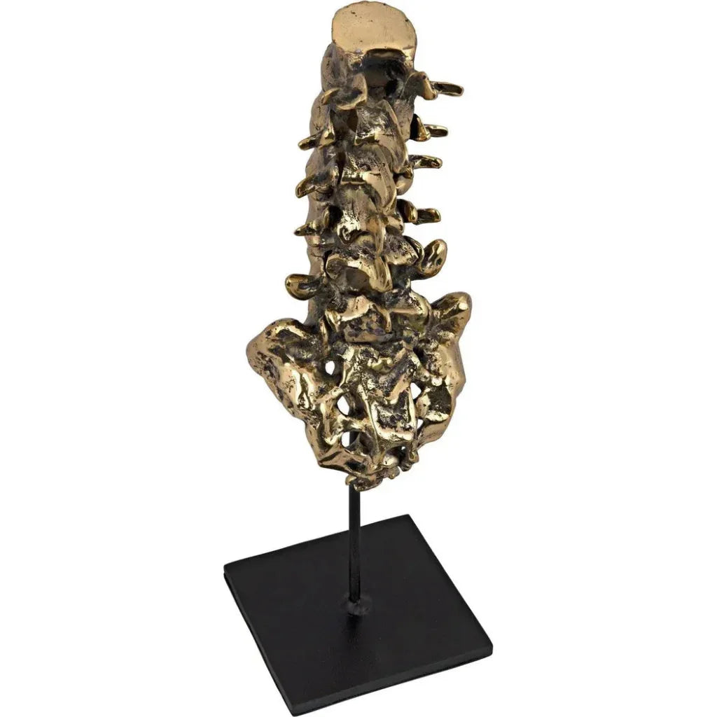 Vertebrae Antique Brass and Steel Sculpture - LOOMLAN - Noir - Statues & Sculptures