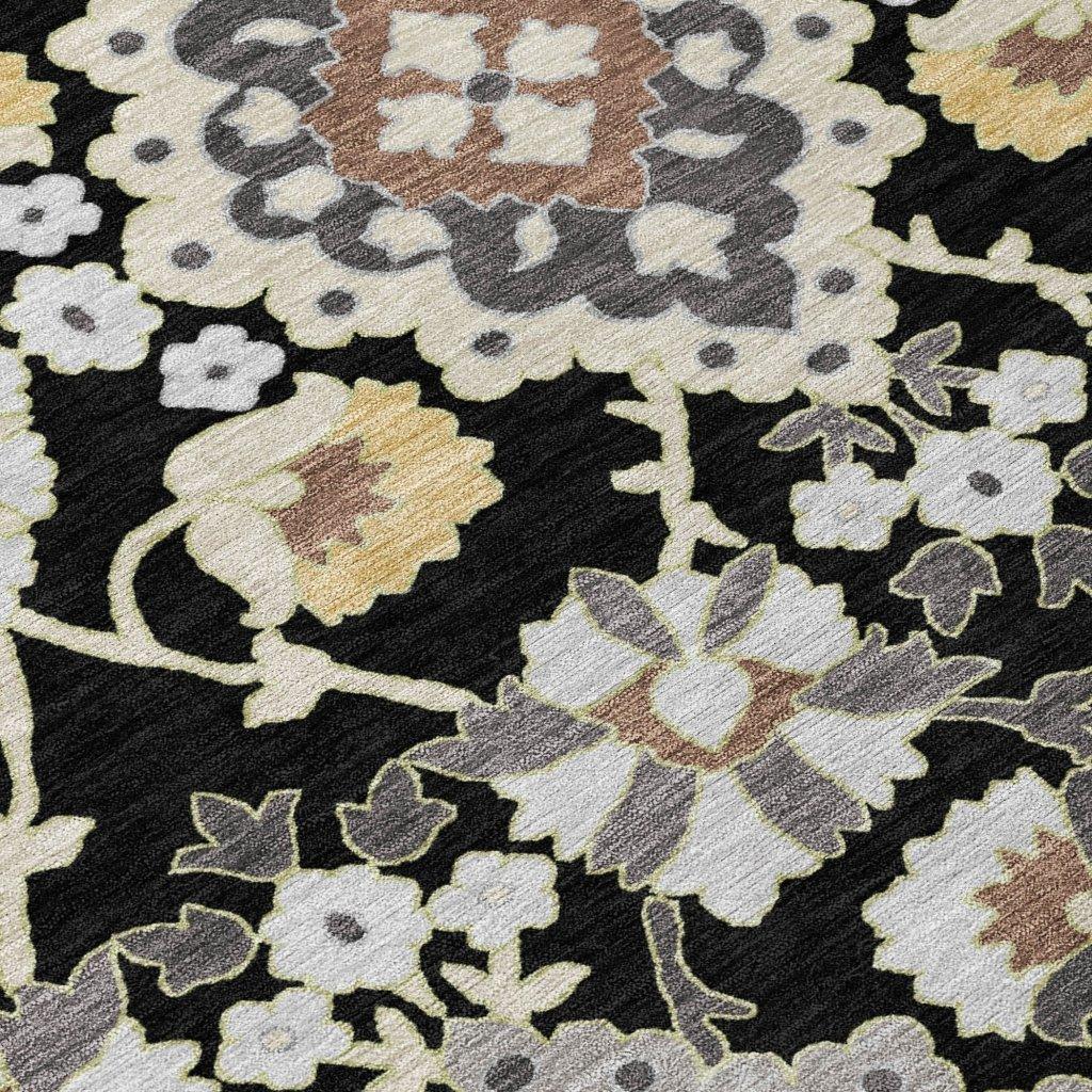 Vespera Black Washable Indoor-Outdoor Rug-Outdoor Rugs-LOOMLAN Rugs-LOOMLAN