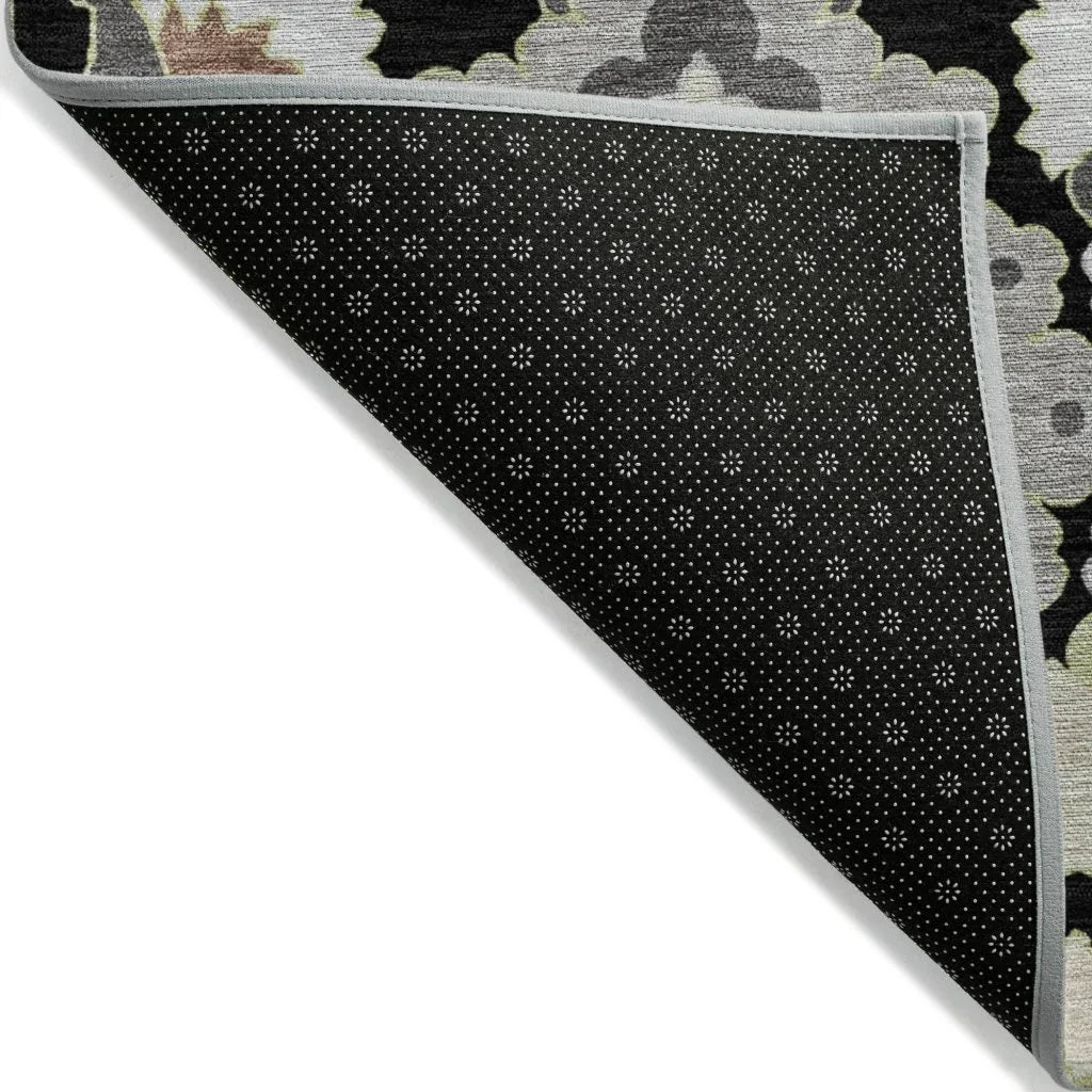 Vespera Black Washable Indoor-Outdoor Rug-Outdoor Rugs-LOOMLAN Rugs-LOOMLAN