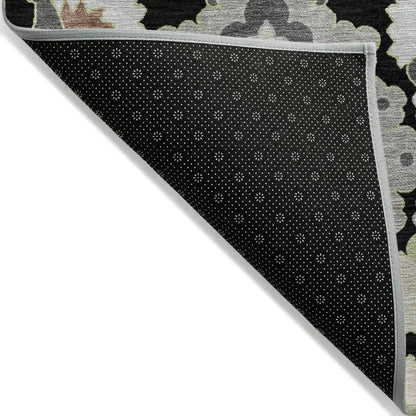 Vespera Black Washable Indoor-Outdoor Rug-Outdoor Rugs-LOOMLAN Rugs-LOOMLAN