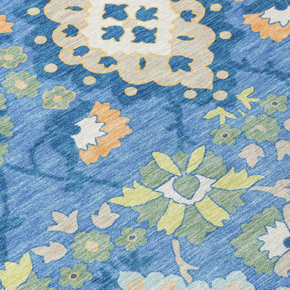 Vespera Blue Washable Indoor-Outdoor Rug-Outdoor Rugs-LOOMLAN Rugs-LOOMLAN
