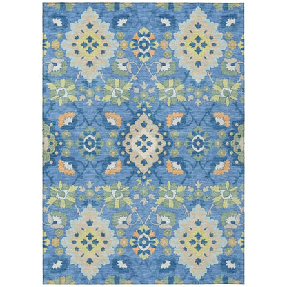Vespera Blue Washable Indoor-Outdoor Rug-Outdoor Rugs-LOOMLAN Rugs-2'6" x 3'10"-LOOMLAN