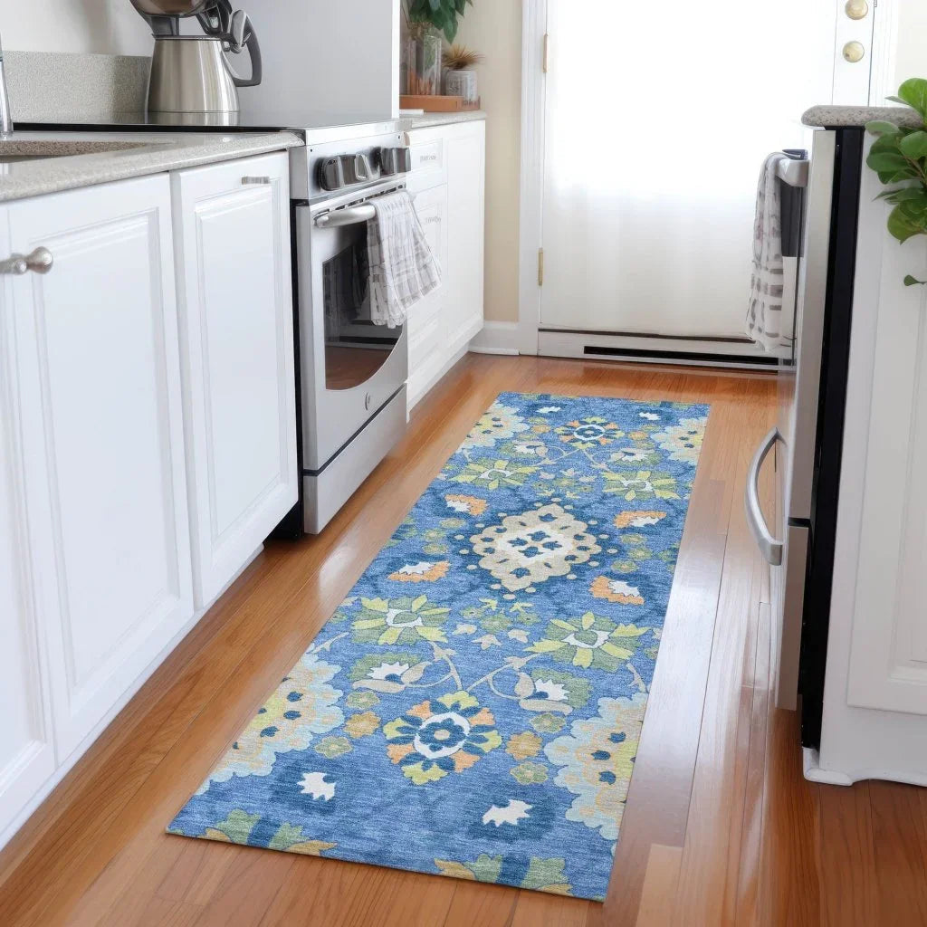 Vespera Blue Washable Indoor-Outdoor Rug-Outdoor Rugs-LOOMLAN Rugs-LOOMLAN