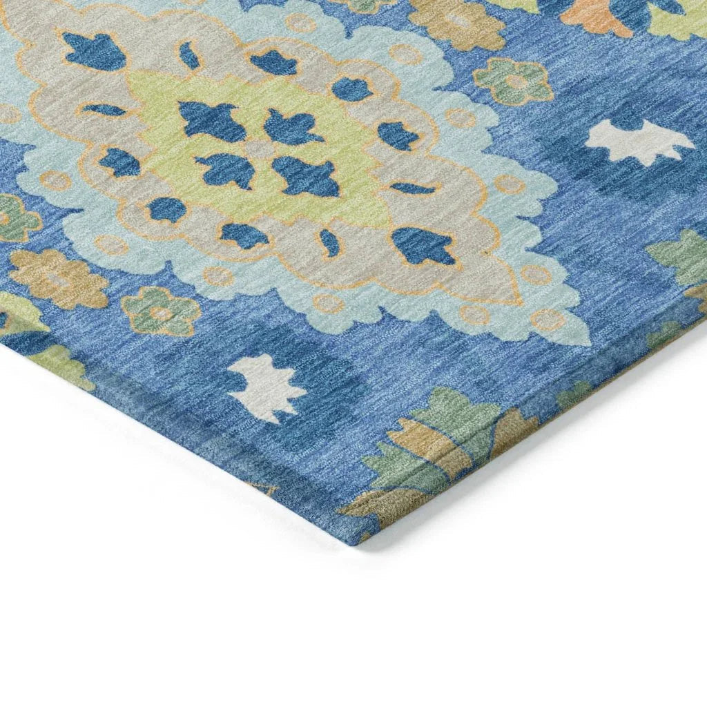 Vespera Blue Washable Indoor-Outdoor Rug-Outdoor Rugs-LOOMLAN Rugs-LOOMLAN