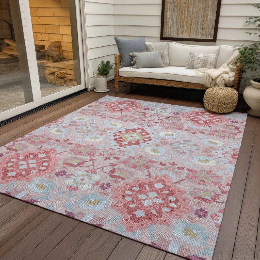 Vespera Blush Washable Indoor-Outdoor Rug-Outdoor Rugs-LOOMLAN Rugs-LOOMLAN