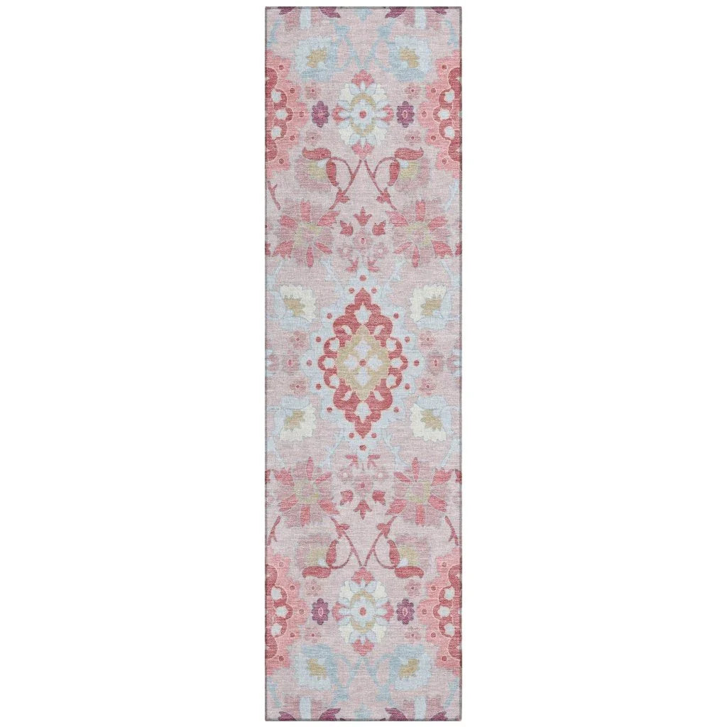 Vespera Blush Washable Indoor-Outdoor Rug-Outdoor Rugs-LOOMLAN Rugs-2'3" x 7'6"-LOOMLAN