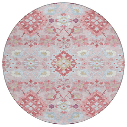 Vespera Blush Washable Indoor-Outdoor Rug-Outdoor Rugs-LOOMLAN Rugs-8' x 8'-LOOMLAN