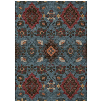 Vespera Denim Washable Indoor-Outdoor Rug-Outdoor Rugs-LOOMLAN Rugs-2'6" x 3'10"-LOOMLAN