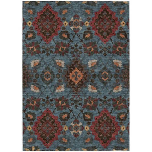 Vespera Denim Washable Indoor-Outdoor Rug-Outdoor Rugs-LOOMLAN Rugs-2'6" x 3'10"-LOOMLAN