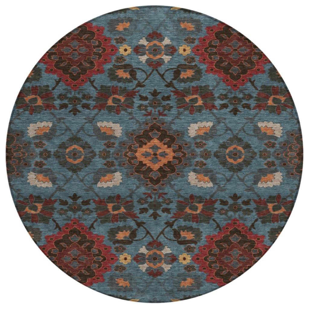 Vespera Denim Washable Indoor-Outdoor Rug-Outdoor Rugs-LOOMLAN Rugs-8' x 8'-LOOMLAN
