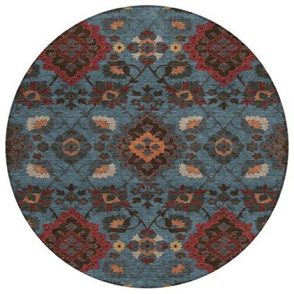 Vespera Denim Washable Indoor-Outdoor Rug-Outdoor Rugs-LOOMLAN Rugs-8' x 8'-LOOMLAN