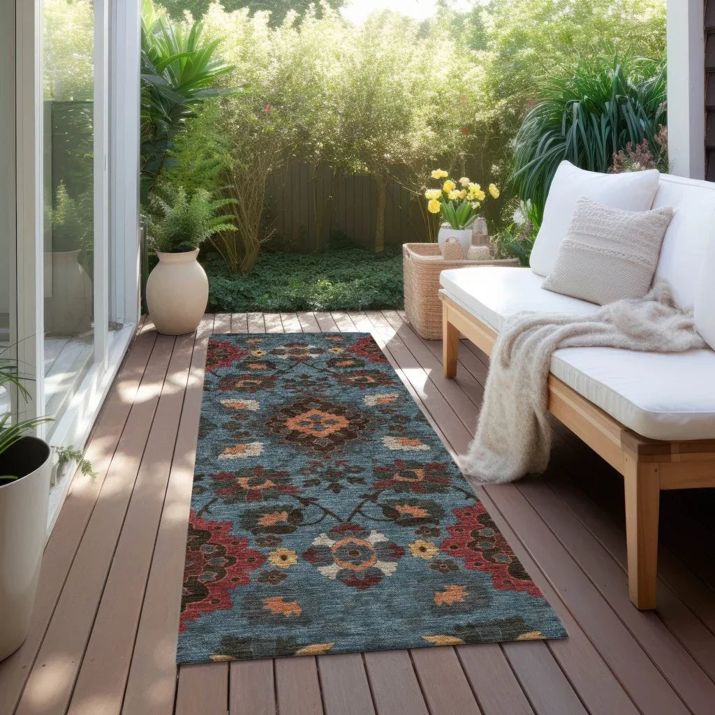 Vespera Denim Washable Indoor-Outdoor Rug-Outdoor Rugs-LOOMLAN Rugs-LOOMLAN