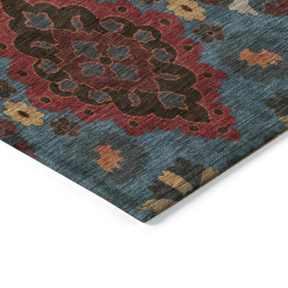 Vespera Denim Washable Indoor-Outdoor Rug-Outdoor Rugs-LOOMLAN Rugs-LOOMLAN