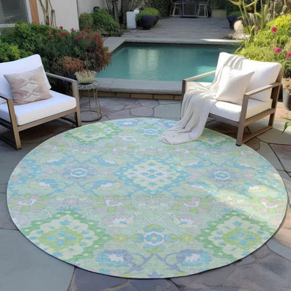 Vespera Green Washable Indoor-Outdoor Rug-Outdoor Rugs-LOOMLAN Rugs-LOOMLAN