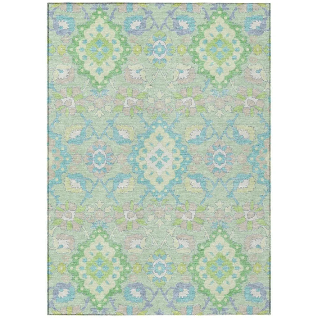 Vespera Green Washable Indoor-Outdoor Rug-Outdoor Rugs-LOOMLAN Rugs-2'6" x 3'10"-LOOMLAN