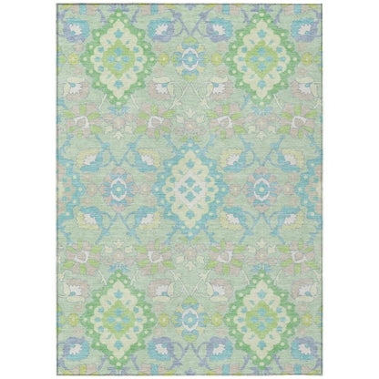 Vespera Green Washable Indoor-Outdoor Rug-Outdoor Rugs-LOOMLAN Rugs-2'6" x 3'10"-LOOMLAN