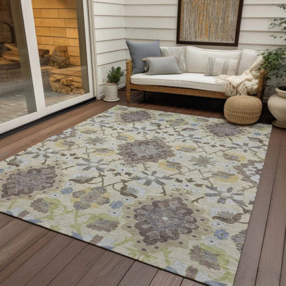 Vespera Ivory Washable Indoor-Outdoor Rug-Outdoor Rugs-LOOMLAN Rugs-LOOMLAN