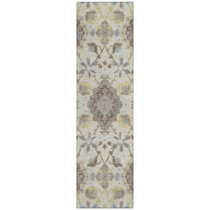 Vespera Ivory Washable Indoor-Outdoor Rug-Outdoor Rugs-LOOMLAN Rugs-2'3" x 7'6"-LOOMLAN