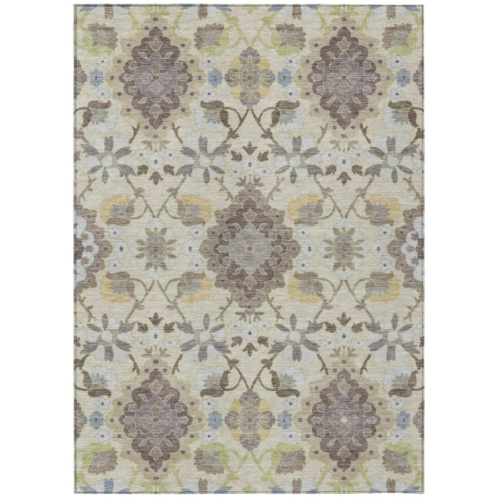 Vespera Ivory Washable Indoor-Outdoor Rug-Outdoor Rugs-LOOMLAN Rugs-2'6" x 3'10"-LOOMLAN