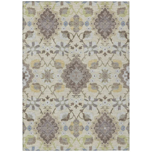 Vespera Ivory Washable Indoor-Outdoor Rug-Outdoor Rugs-LOOMLAN Rugs-2'6" x 3'10"-LOOMLAN