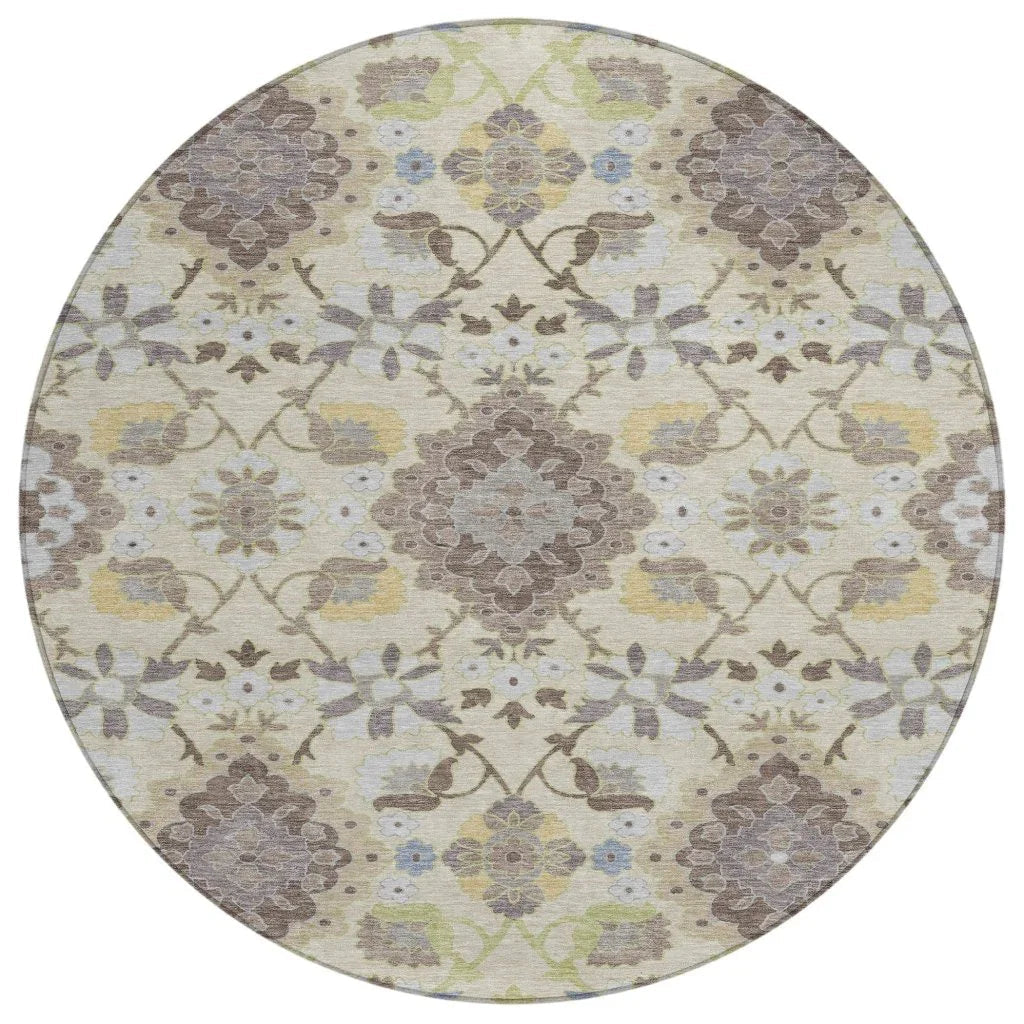 Vespera Ivory Washable Indoor-Outdoor Rug-Outdoor Rugs-LOOMLAN Rugs-8' x 8'-LOOMLAN