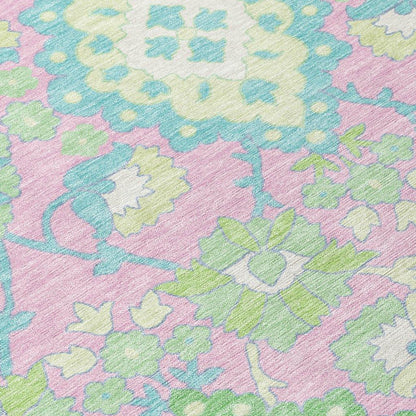 Vespera Pink Washable Indoor-Outdoor Rug-Outdoor Rugs-LOOMLAN Rugs-LOOMLAN