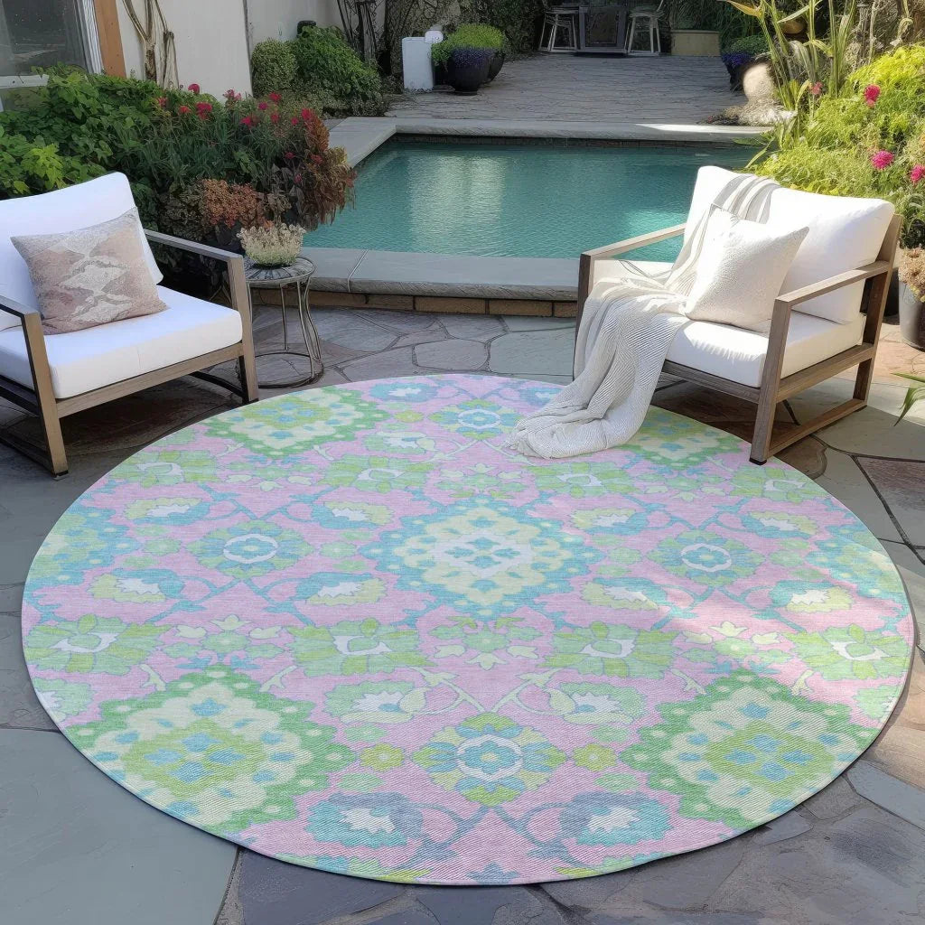 Vespera Pink Washable Indoor-Outdoor Rug-Outdoor Rugs-LOOMLAN Rugs-LOOMLAN