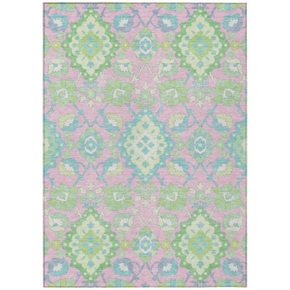 Vespera Pink Washable Indoor-Outdoor Rug-Outdoor Rugs-LOOMLAN Rugs-2'6" x 3'10"-LOOMLAN