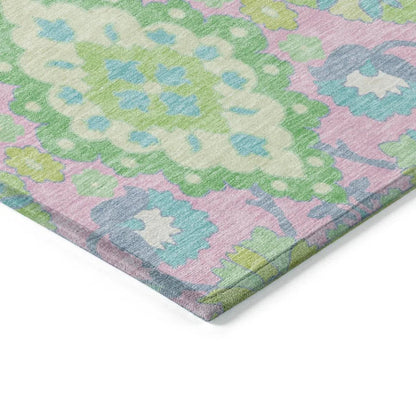 Vespera Pink Washable Indoor-Outdoor Rug-Outdoor Rugs-LOOMLAN Rugs-LOOMLAN