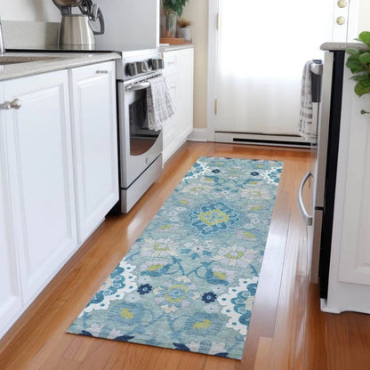 Vespera Teal Washable Indoor-Outdoor Rug-Outdoor Rugs-LOOMLAN Rugs-LOOMLAN