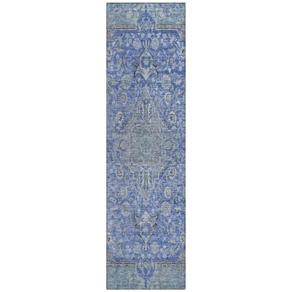 Vexira Blue Washable Indoor - Outdoor Rug - LOOMLAN - LOOMLAN Rugs - Outdoor Rugs