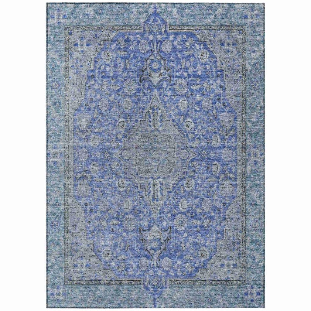 Vexira Blue Washable Indoor - Outdoor Rug - LOOMLAN - LOOMLAN Rugs - Outdoor Rugs