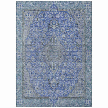 Vexira Blue Washable Indoor - Outdoor Rug - LOOMLAN - LOOMLAN Rugs - Outdoor Rugs