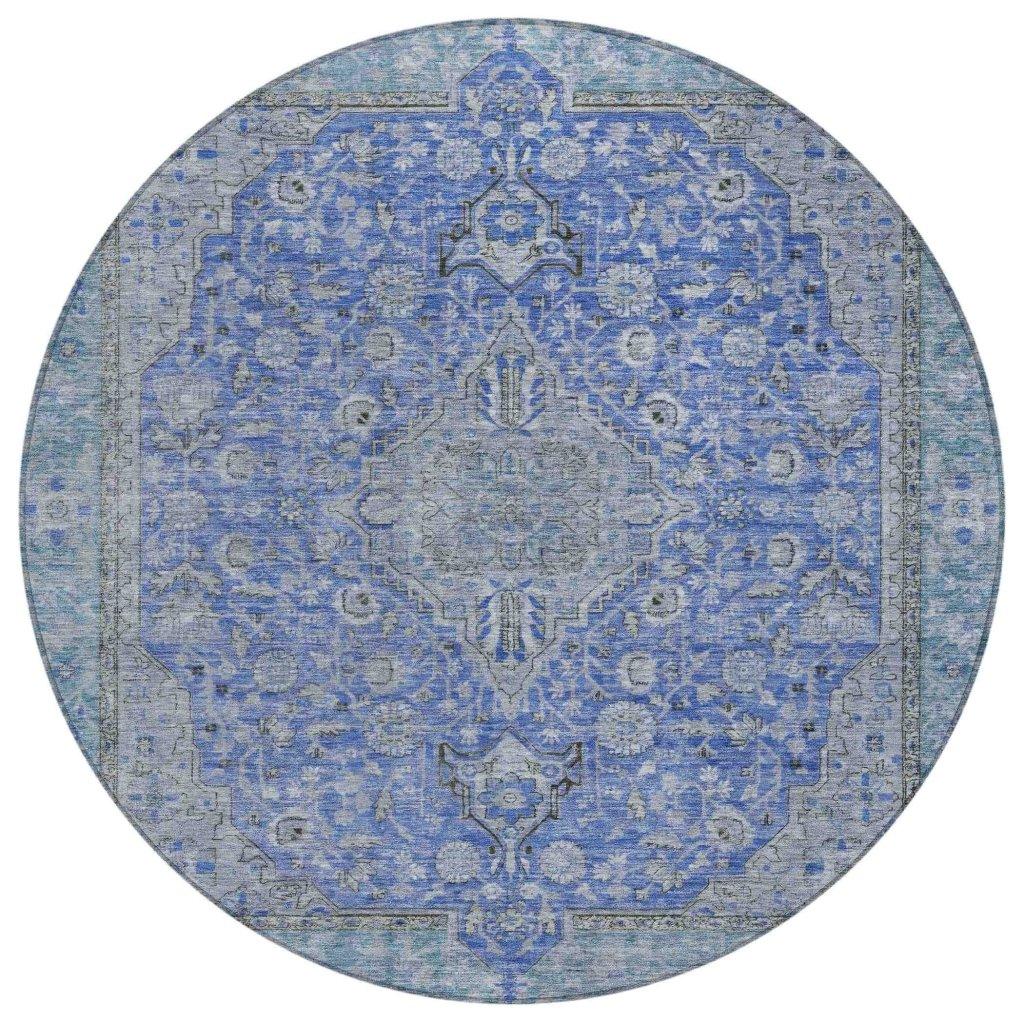 Vexira Blue Washable Indoor - Outdoor Rug - LOOMLAN - LOOMLAN Rugs - Outdoor Rugs